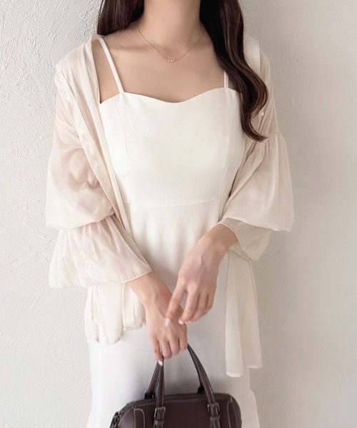 「apres jour」 キャミソールワンピース X-LARGE ホワイト レディース_画像3