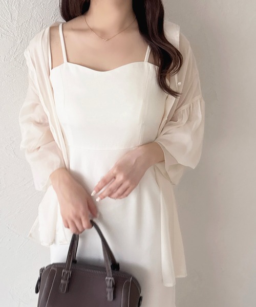 「apres jour」 キャミソールワンピース X-LARGE ホワイト レディース_画像4