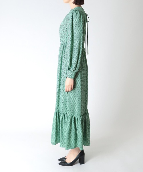 「TITE IN THE STORE」 長袖ワンピース 38 グリーン レディース_画像8