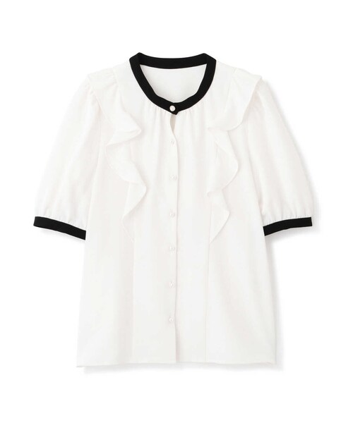 「PROPORTION BODY DRESSING」 半袖ブラウス MEDIUM グレー レディース_画像2