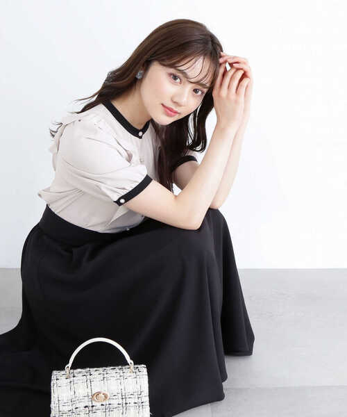 「PROPORTION BODY DRESSING」 半袖ブラウス MEDIUM グレー レディース_画像9