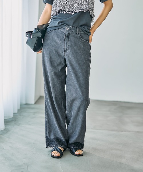 「LEPSIM」 デニムパンツ MEDIUM チャコールグレー レディース_画像2