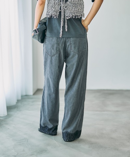 「LEPSIM」 デニムパンツ MEDIUM チャコールグレー レディース_画像4