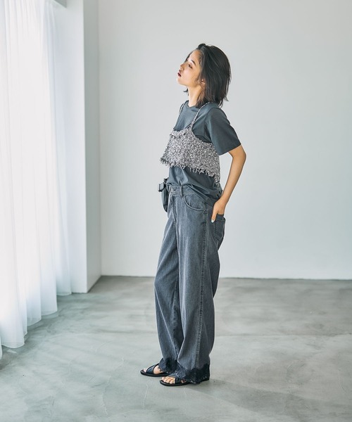 「LEPSIM」 デニムパンツ MEDIUM チャコールグレー レディース_画像7