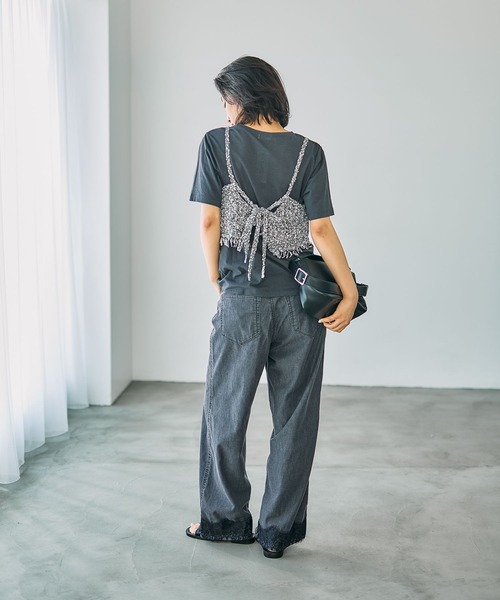 「LEPSIM」 デニムパンツ MEDIUM チャコールグレー レディース_画像8