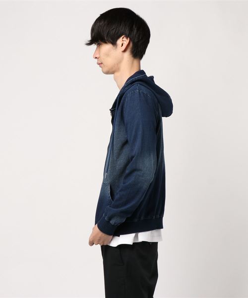 Bling Leads パーカー 「Bl」インディゴ裏毛ZIPパーカー メンズ