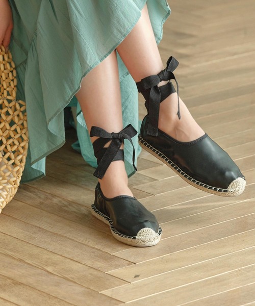極美品　トリーバーチ　エスパドリーユ　フラットシューズ　ぺたんこ　レースアップ 美品】トリーバーチ エスパドリーユ フラットシューズ