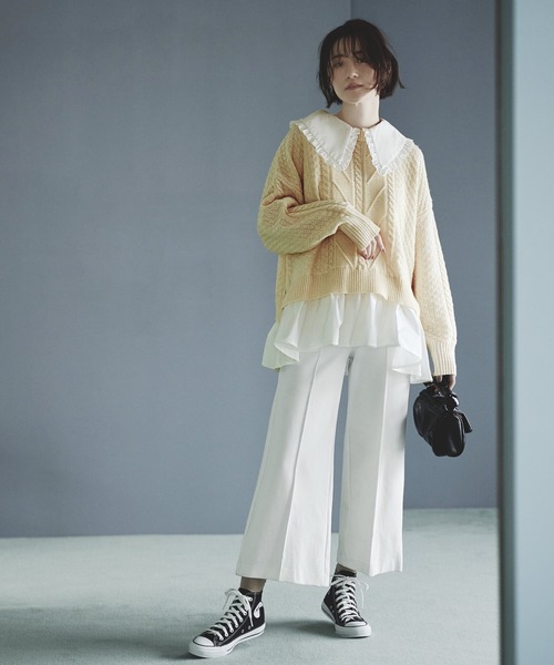 RUIRUE BOUTIQUE ニット セーター 2way ｜ 着脱ビックフリル