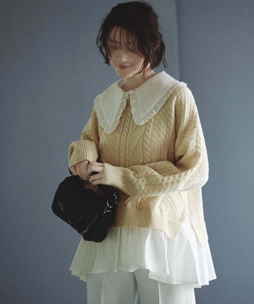 RUIRUE BOUTIQUE ニット セーター 2way ｜ 着脱ビックフリル