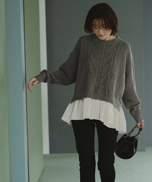 RUIRUE BOUTIQUE ニット セーター 2way ｜ 着脱ビックフリル