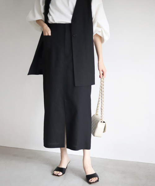SLOBE IENA FAKE SUEDEタイトスカート SLOBE IENA スカート リネンタイトスカート◇ : ZOZOTOWN Yahoo