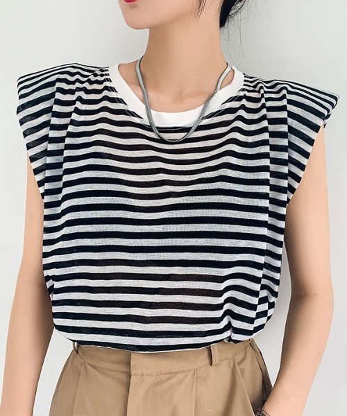 tシャツ 「WOMEN」ボーダーキャップスリーブ Tシャツ レディース tシャツ キャップスリーブボーダーTシャツ レディース