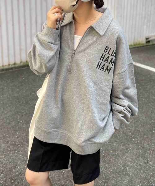 CPCM（シーピーシーエム） スウェット × ブルーハムハム ハーフジップ