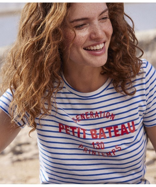 tシャツ スラブジャージプチマリニエール半袖Ｔシャツ レディース セール】スラブジャージプチマリニエール半袖Tシャツ（Tシャツ