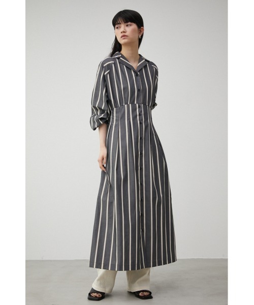 アジア限定商品●Massimo Dutti●ストライプワンピース Aletta vita ワンピース キャミワンピース Iライン ロング