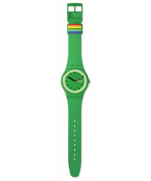 【稼働品】Swatch SWISS グリーン　腕時計 PRIMARILY RED（アナログ腕時計）｜SWATCH（スウォッチ）の