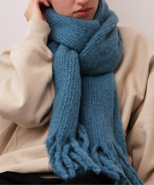 レディースマフラー SHIPS（シップス） マフラー ストール ソリッド カシミヤ リバーシブル