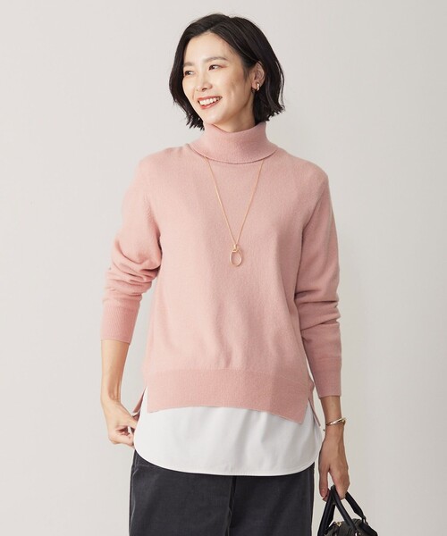 ニット セーター 「洗える」CASHMERE BLEND タートルネック ニット レディース