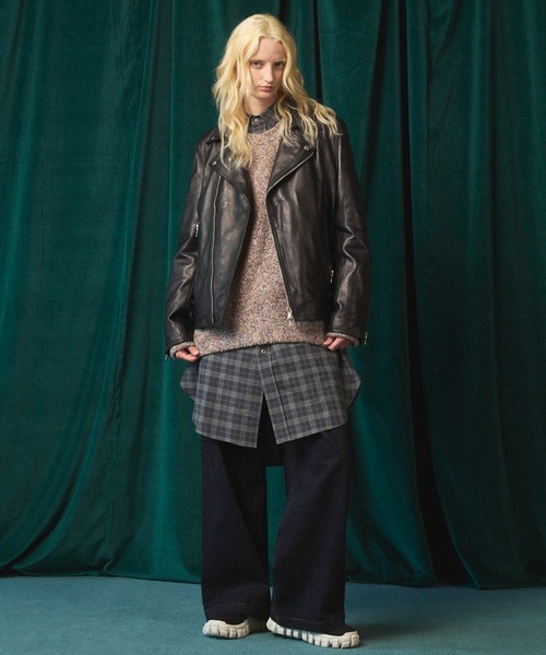 最終値下げ　定価37,950円　maison special ダブルライダース Dress-Fit Sheep Leather Double Rider Jacket