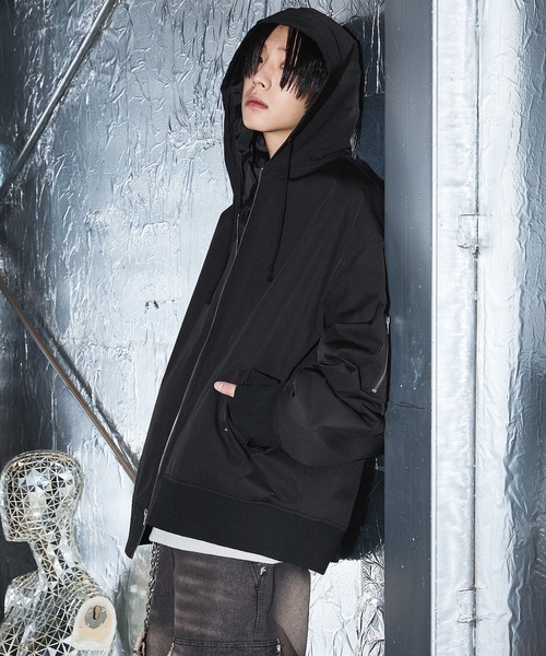 SAVEDGE ブルゾン アウター OVERSIZE HOOD BOMBER JACKET/オーバー