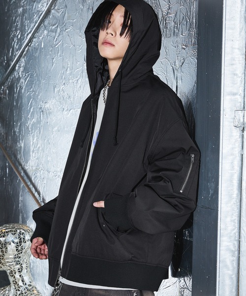 SAVEDGE ブルゾン アウター OVERSIZE HOOD BOMBER JACKET/オーバー
