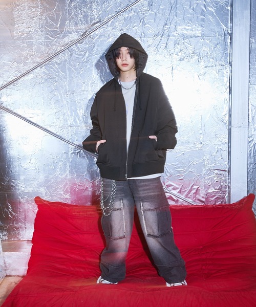 SAVEDGE ブルゾン アウター OVERSIZE HOOD BOMBER JACKET/オーバー