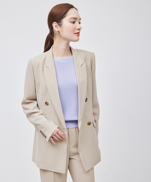 リブドロワ　ベージュ テーラードジャケット RIVE DROITE（リヴドロワ）の「ストレッチツイルテーラードジャケット