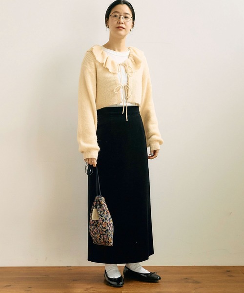 お手軽価格で贈りやすい fig London ZOZOTOWN : レディース cardigan frill mimi ニット トップス