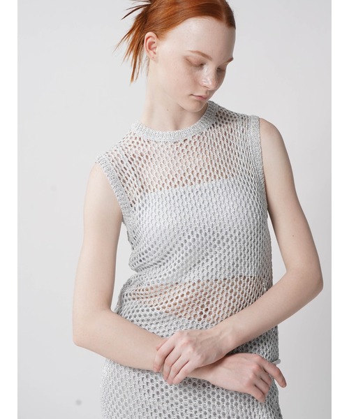 ベスト ジレ MESH KNIT VEST レディース