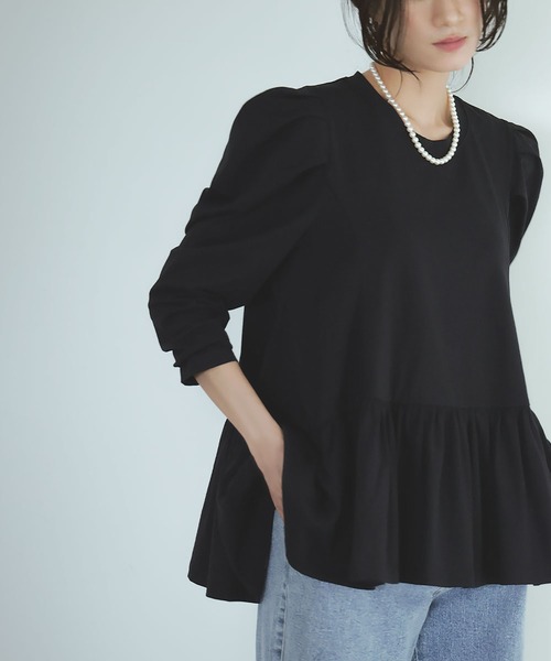 ella  袖ギャザー　エラ セレクトショップ　ruffled sleeve T ella 袖ギャザー エラ セレクトショップ ruffled sleeve Tの通販はau