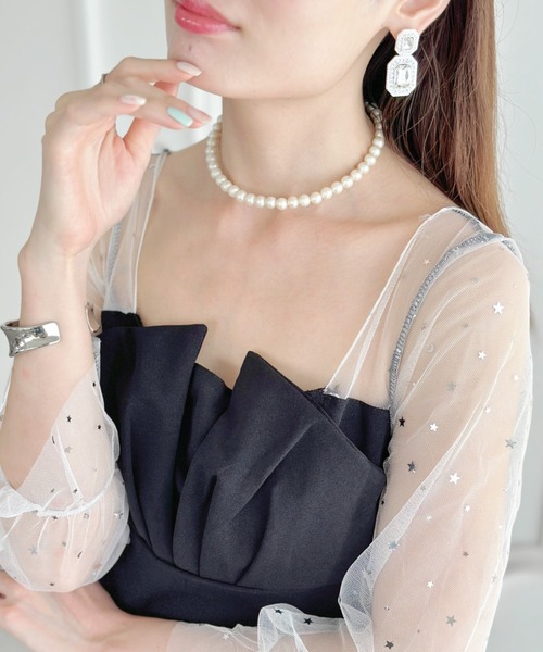 【ITZAVIBE】Chain White Pearl Chocker ★チョーカー★韓国人気 ITZAVIBE】White Pearl Double Necklace ☆ 韓国人気 (ITZAVIBE