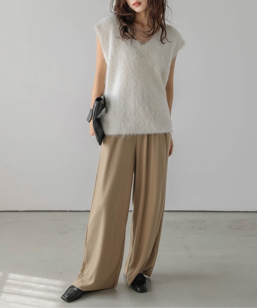 SUGAR BISKET パンツ 美シルエットリブパンツ レディース