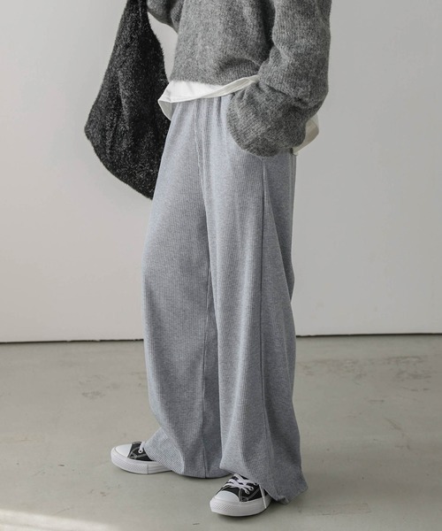 SUGAR BISKET パンツ 美シルエットリブパンツ レディース