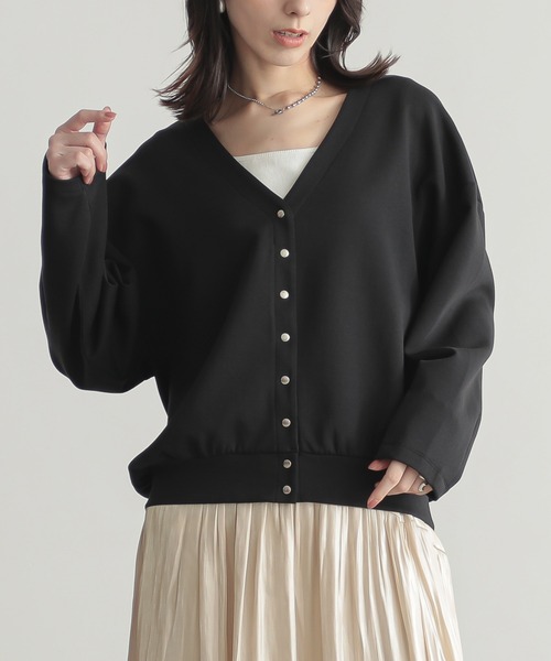 for/c カーディガン Vネックスナップボタンカーディガン