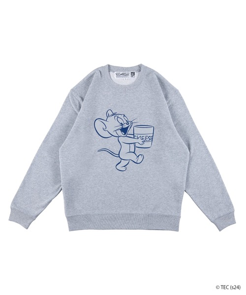 トレーナー スウェット 「公式」トムとジェリー　MLE「TOM and JERRY」　クルーネックスウェットシャツ　ジェリー レディース メンズ