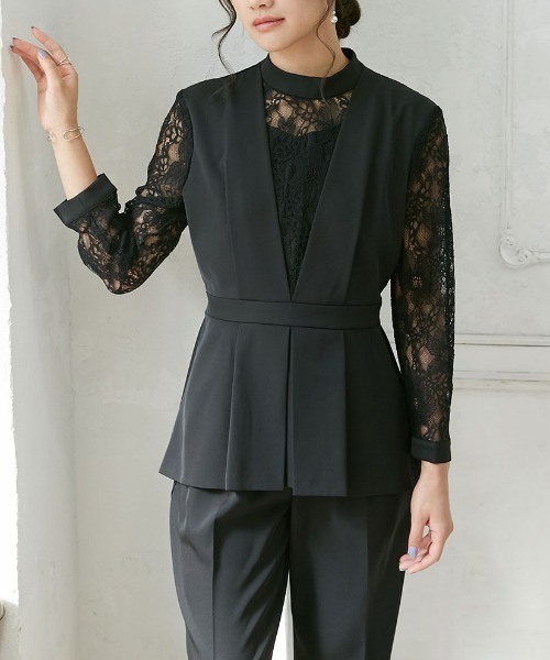 9★新品★ LE’RURE パンツドレス　結婚式　パーティー　ブラック　M ☆新品☆ LE'RURE パンツドレス結婚式パーティーM