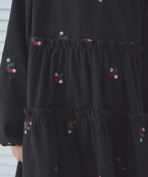 ZARA キッズ コーデュロイ 花柄刺繍 ワンピース 110cm ZARA キッズ