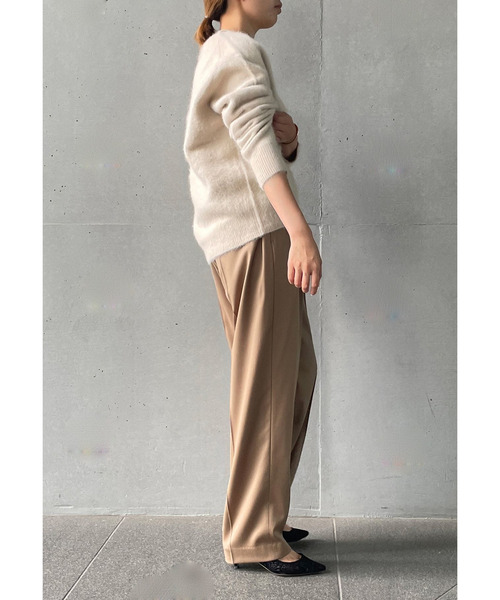 1er Arrondissement ワイドパンツ パンツ ウールサテンタックパンツ