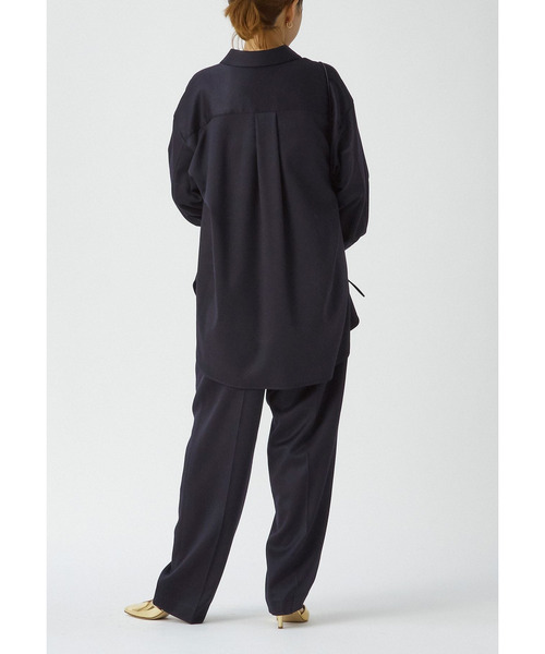 1er Arrondissement ワイドパンツ パンツ ウールサテンタックパンツ