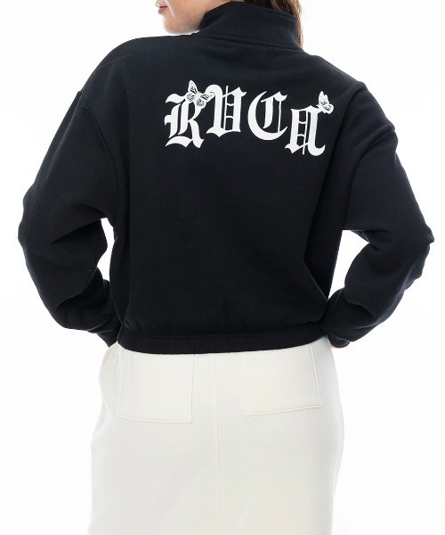 パーカー RVCA レディース JUST FLOATIN HALF ZI パーカー/ルカーロゴバタフライモチーフハーフジップショート丈パーカー レディ RVCA パーカー レディース JUST FLOATIN HALF ZI パーカー