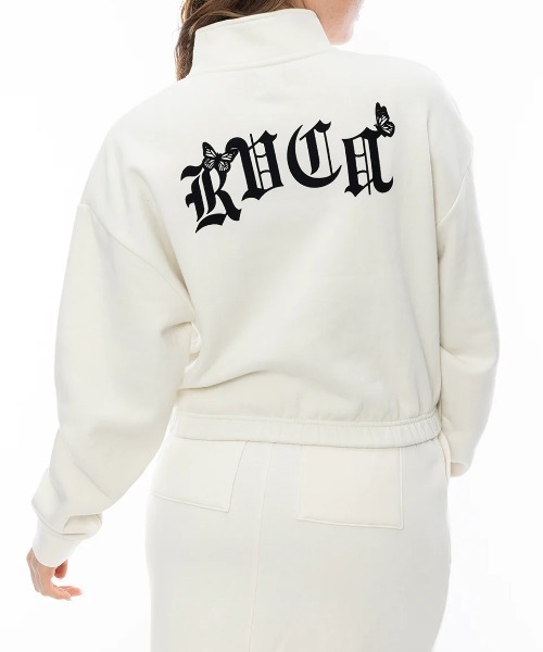 パーカー RVCA レディース JUST FLOATIN HALF ZI パーカー/ルカーロゴバタフライモチーフハーフジップショート丈パーカー レディ RVCA パーカー レディース JUST FLOATIN HALF ZI パーカー