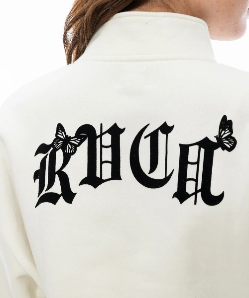 パーカー RVCA レディース JUST FLOATIN HALF ZI パーカー/ルカーロゴバタフライモチーフハーフジップショート丈パーカー レディ RVCA パーカー レディース JUST FLOATIN HALF ZI パーカー