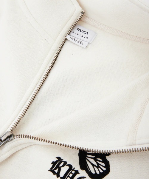 パーカー RVCA レディース JUST FLOATIN HALF ZI パーカー/ルカーロゴバタフライモチーフハーフジップショート丈パーカー レディ RVCA パーカー レディース JUST FLOATIN HALF ZI パーカー