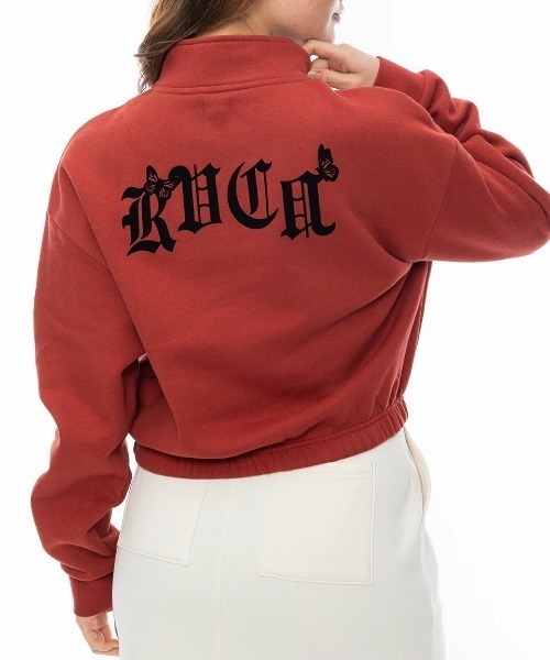 パーカー RVCA レディース JUST FLOATIN HALF ZI パーカー/ルカーロゴバタフライモチーフハーフジップショート丈パーカー レディ RVCA パーカー レディース JUST FLOATIN HALF ZI パーカー
