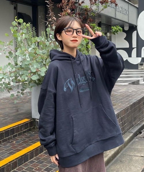 WudgeBoy」 プルオーバーパーカー LARGE ネイビー レディース 