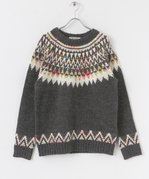 まささん専用:BATONER ノルディックセーター　黒×白×茶 URBAN RESEARCH Sonny Label セーター ニット ノルディック柄