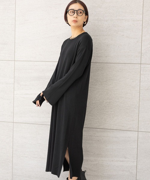 Elura（エルーラ） ワンピース ベルスリーブロングニットワンピース