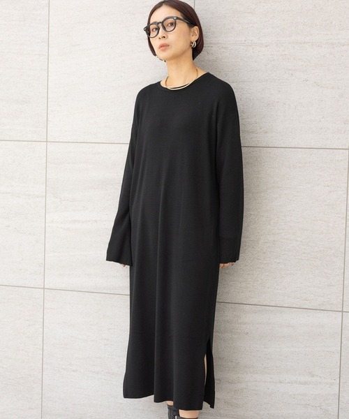 Elura（エルーラ） ワンピース ベルスリーブロングニットワンピース