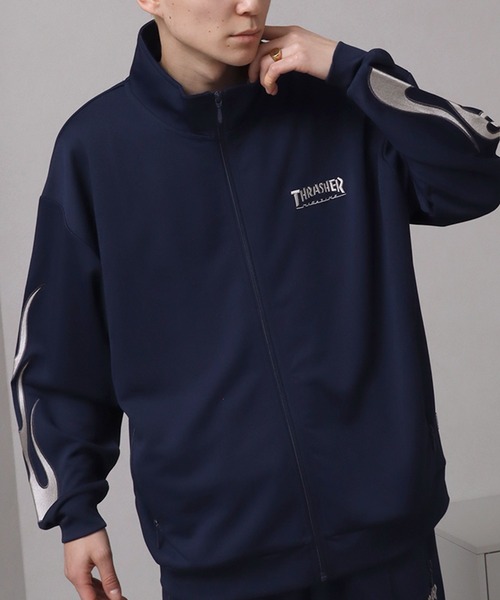新品　25年春夏　スラッシャー　USA規格　トラックジャケット　フレイム　黒　L THRASHER ジャージ 「THRASHER/スラッシャー」FLAME TRACK