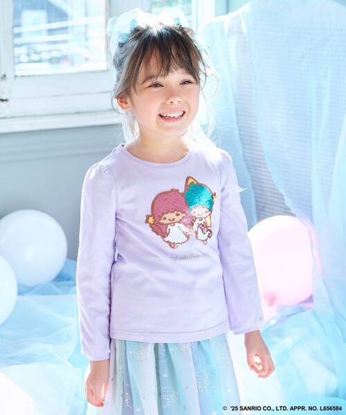 新品　エニィファム　リトルツインスターズ キキ　ララ 袖レースTシャツ　半袖 any FAM× リトルツインスターズ 】キキ＆ララ 袖レースTシャツ